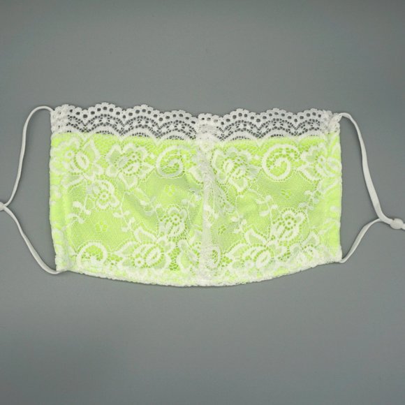 White Green Lace Face Mask Dust mask Fashion mask - Picture 2 of 5